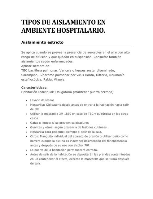 Aislamiento Hospitalario