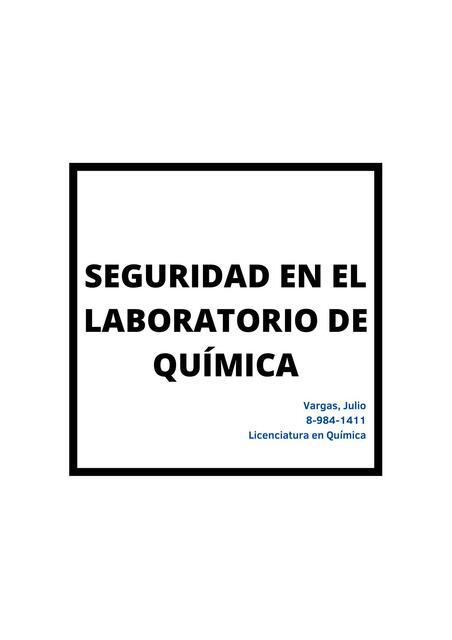 Seguridad en el Laboratorio de Química 