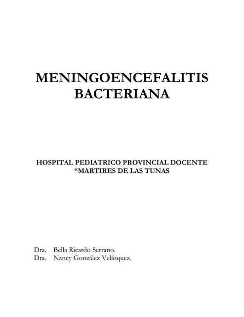 Meningoencefalitis Bacteriana 