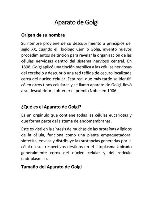 Aparato de Golgi