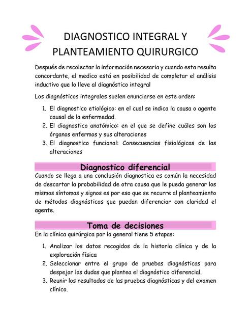 Diagnóstico Integral y Planteamiento Quirúrgico 