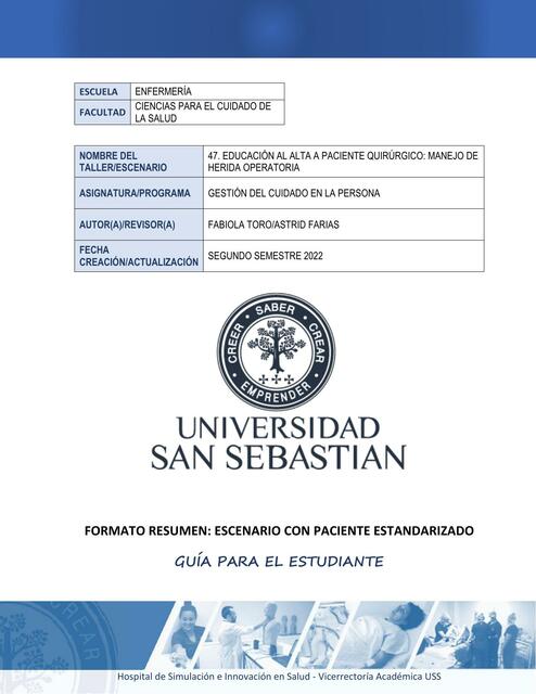 Formato Resumen: Escenario con Paciente Estandarizado 