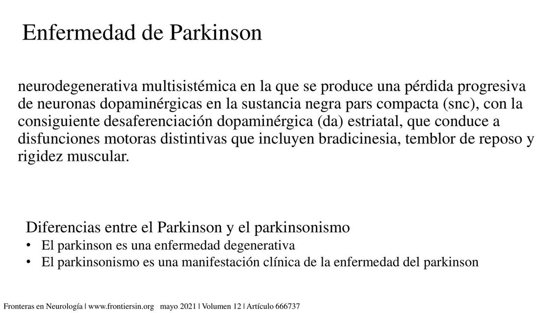 Enfermedad de  Parkinson  