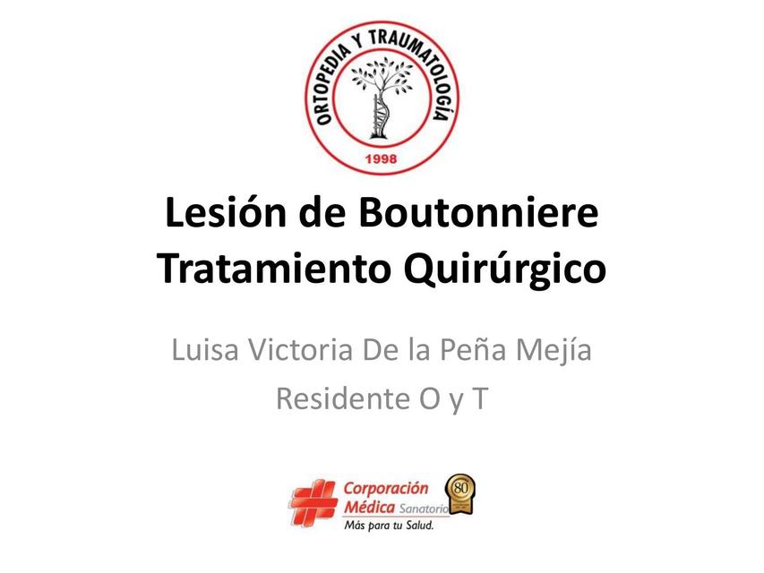 Lesión de Boutonniere Tratamiento Quirúrgico 