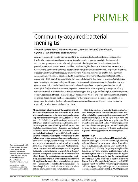 meningitis en la comunidad