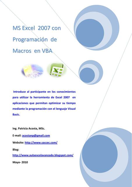 MS Excel 2007 con Programación de Macros en VBA