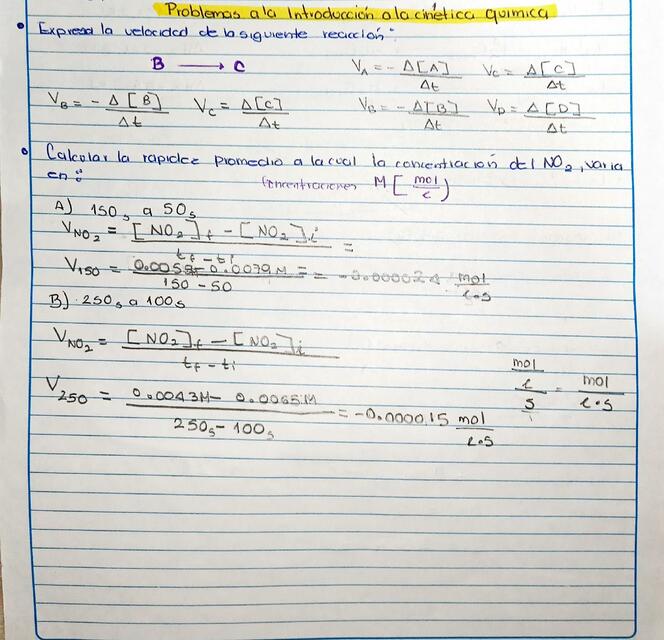 Introducción a la  Cinética Química