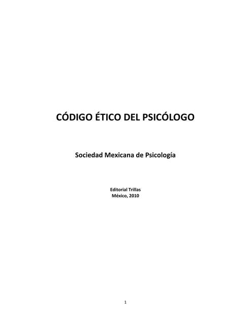 Código Ético del Psicológo