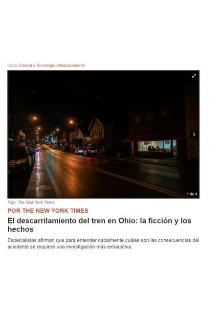 El Descarrilamiento del Tren en Ohio, la Ficción y los Hechos