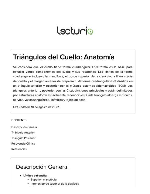 Triángulos del Cuello- Anatomía 