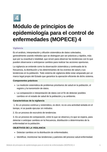 Módulo de Principios de Epidemiología para el Control de Enfermedades 4