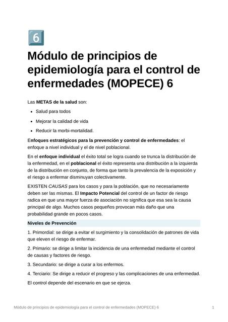 Módulo de Principios de Epidemiología para el Control de Enfermedades 6