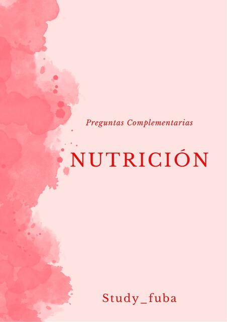 Preguntas Complementarias Nutrición