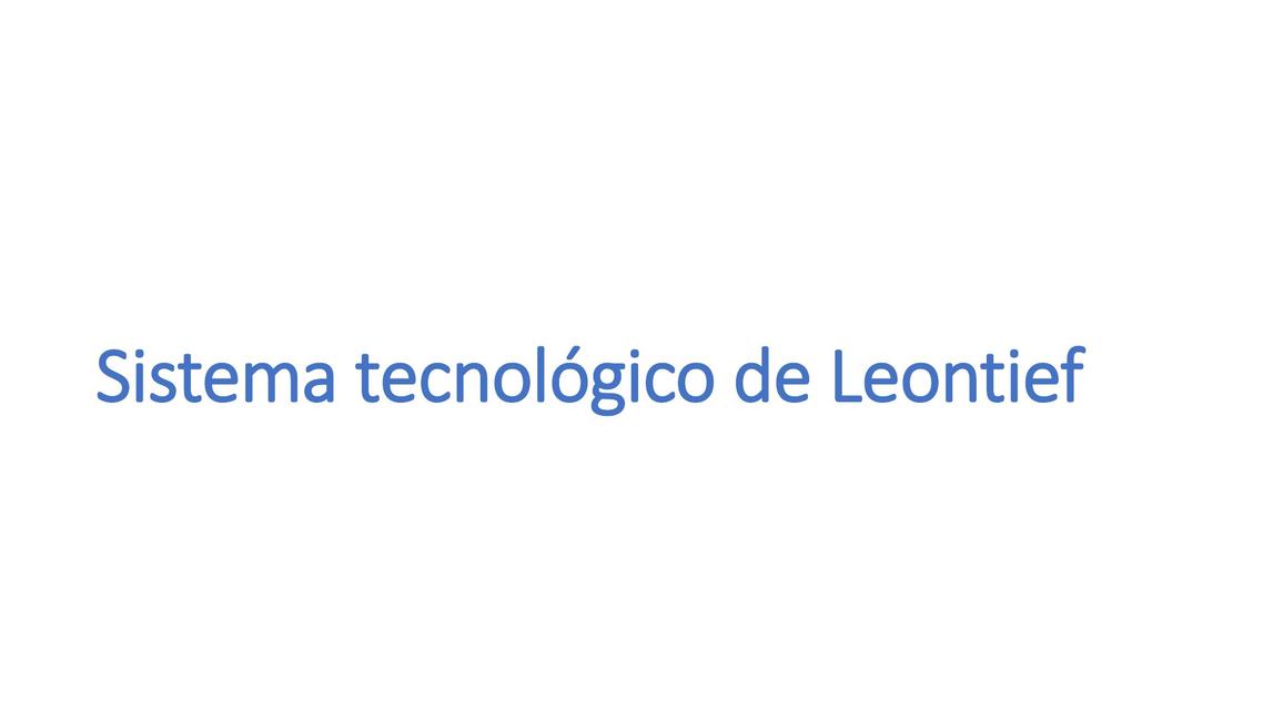 Sistema tecnológico de Leontief