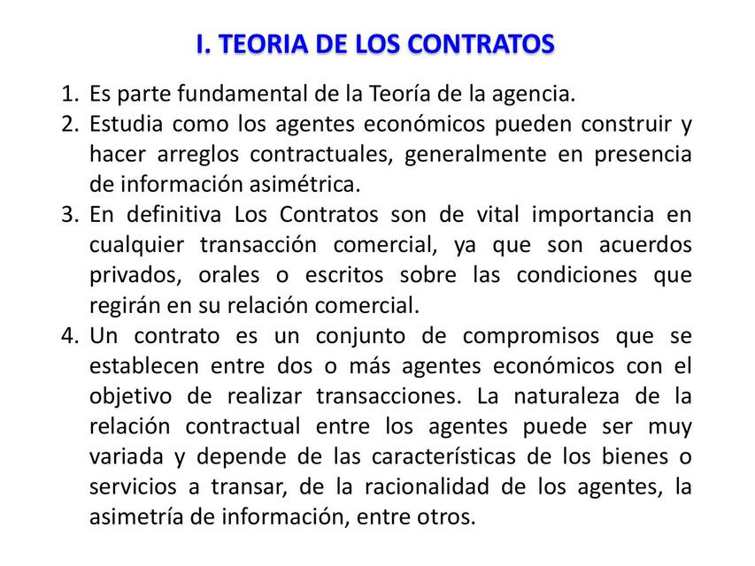 Teoría de Contratos