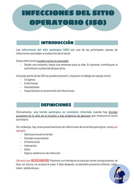 Infecciones del sitio operatorio 