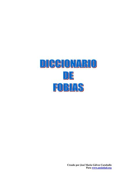 Diccionario de Fobias