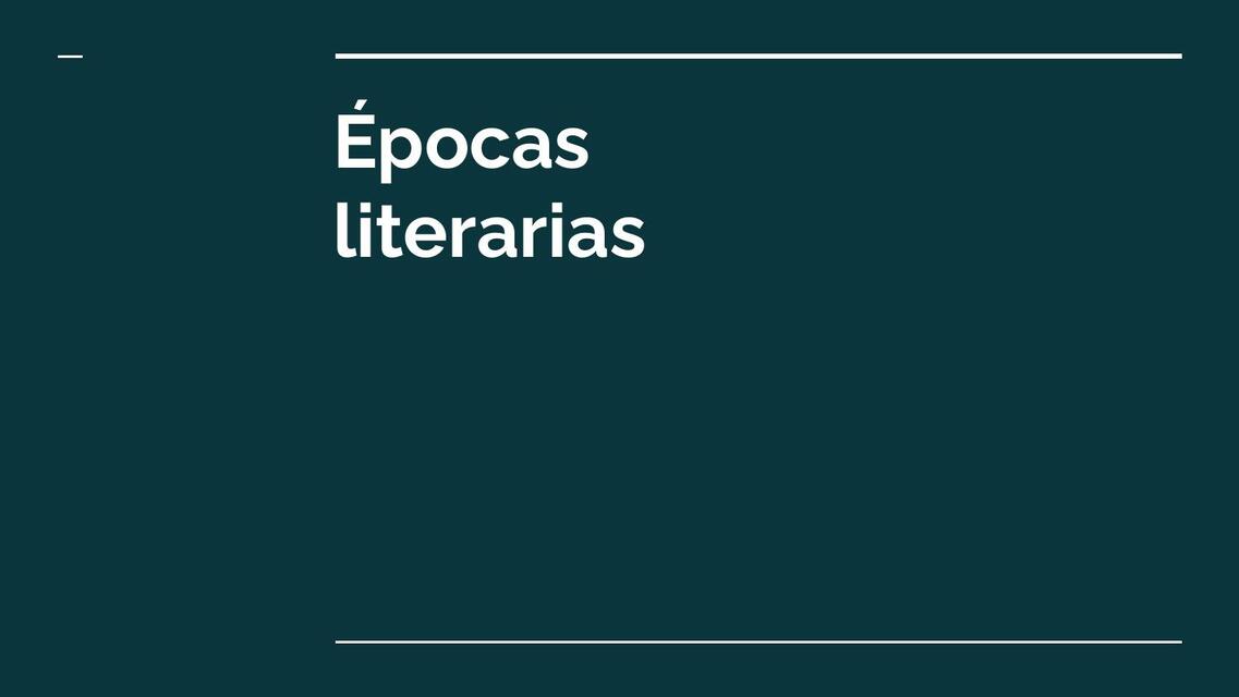 Épocas Literarias