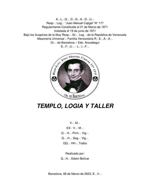 Templo, logia y taller