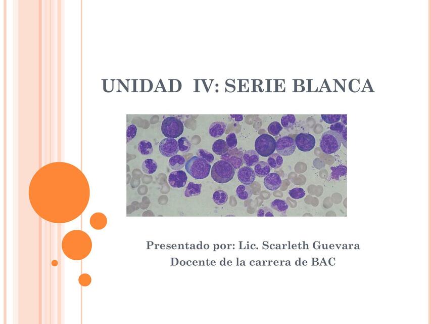 Unidad IV: Serie blanca