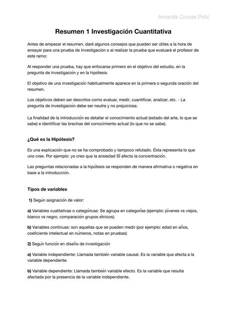 Investigación Cuantitativa Resumen 1