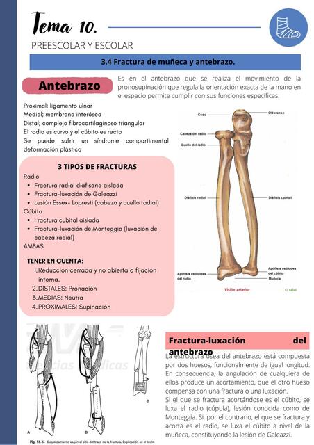 Ortopedia y trauma: Preescolar y escolar, fractura de muñeca y antebrazo