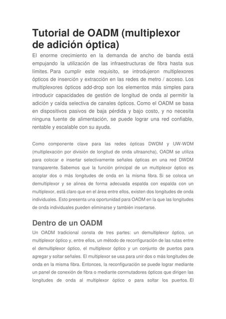 Tutorial de OADM 