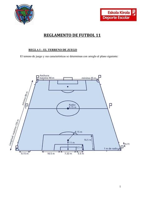 Medidas Reglamentarias de una Cancha de Fútbol | Deporte y Fit | uDocz
