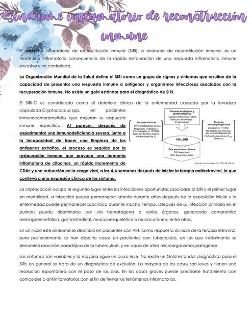 Síndrome Inflamatorio de Reconstitución Inmune 