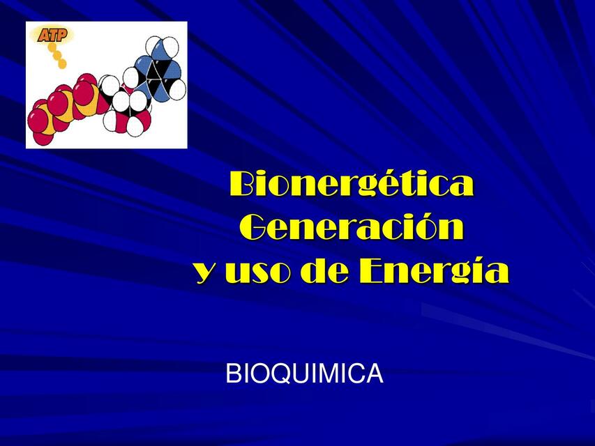 Bioenergética Generación de Energía | medicina eli | uDocz