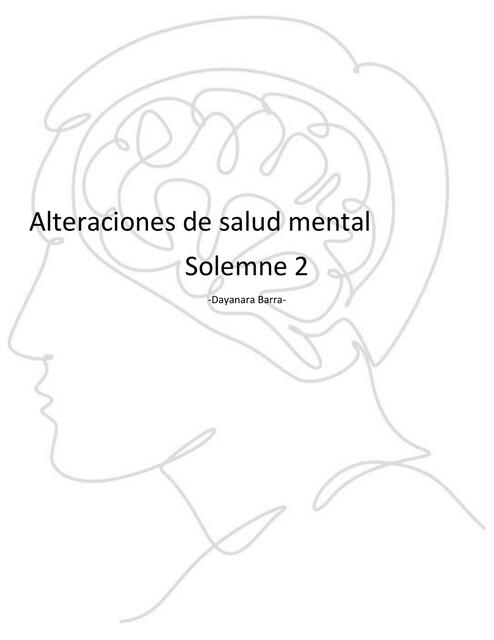 Alteraciones de Salud Mental 