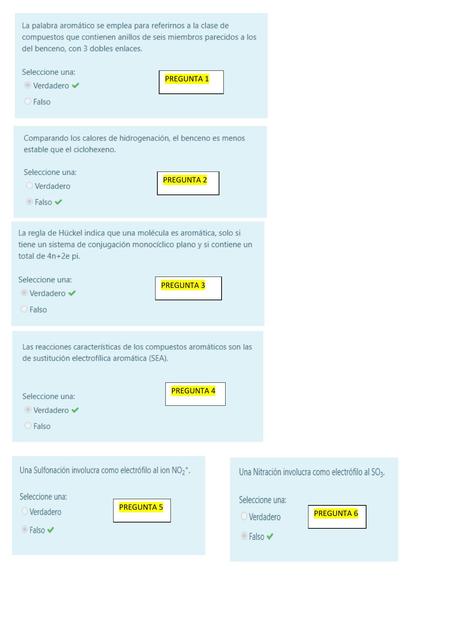 Cuestionario compuestos aromáticos con respuestas  