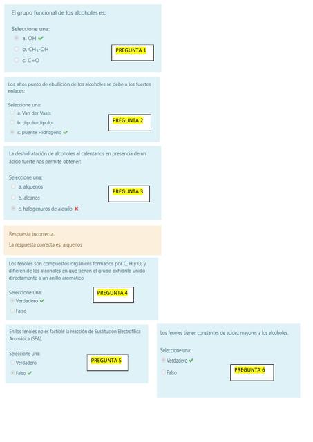 Cuestionario alcoholes y fenoles con respuestas 