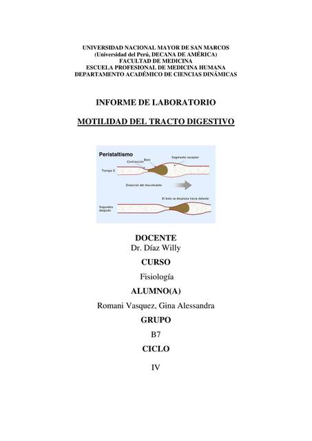 Motilidad del tracto digestivo 