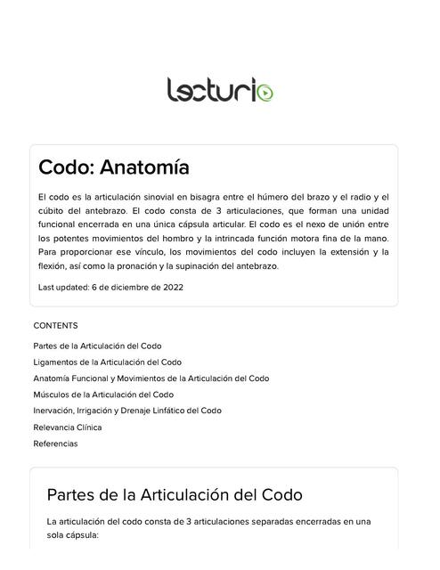 Anatomía del codo