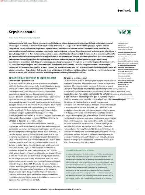 Sepsis neonatal  