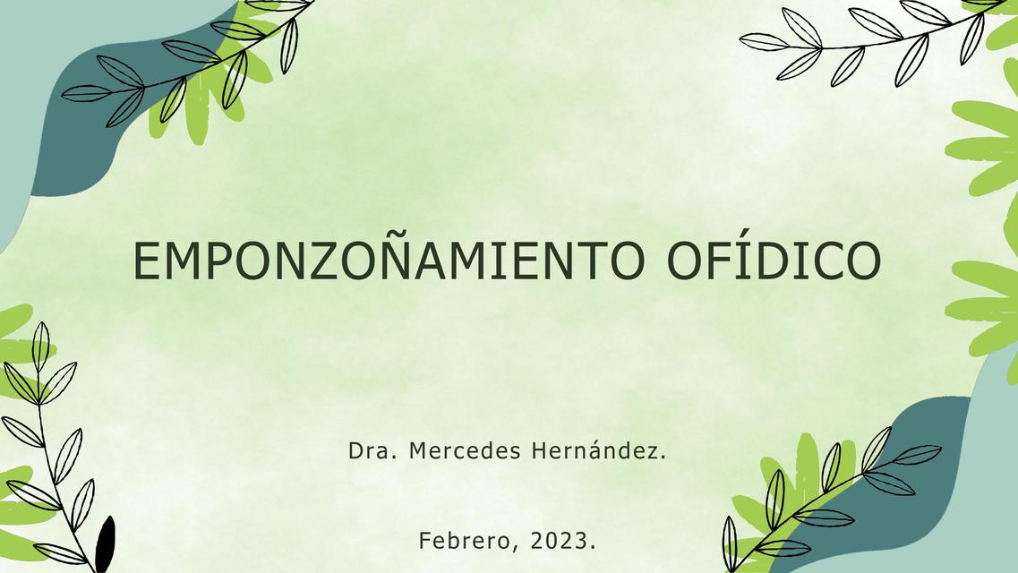 Emponzoñamiento Ofídico 