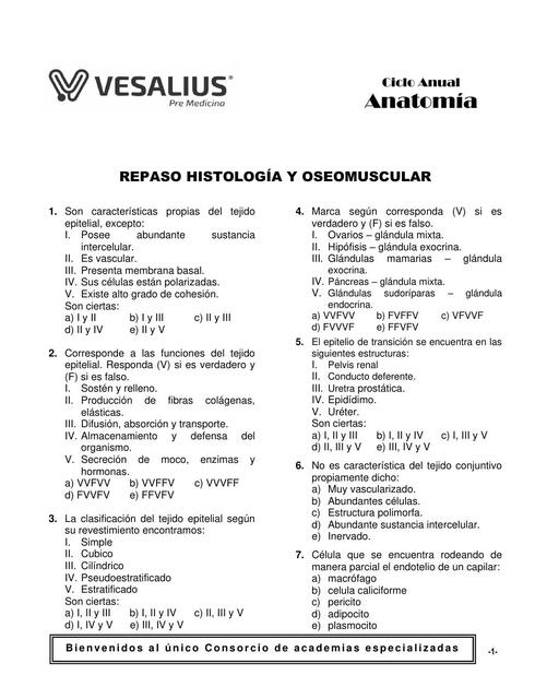 Repaso histología y oseomuscular