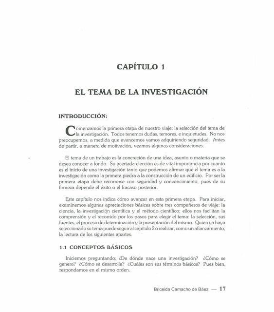 El tema de investigación 