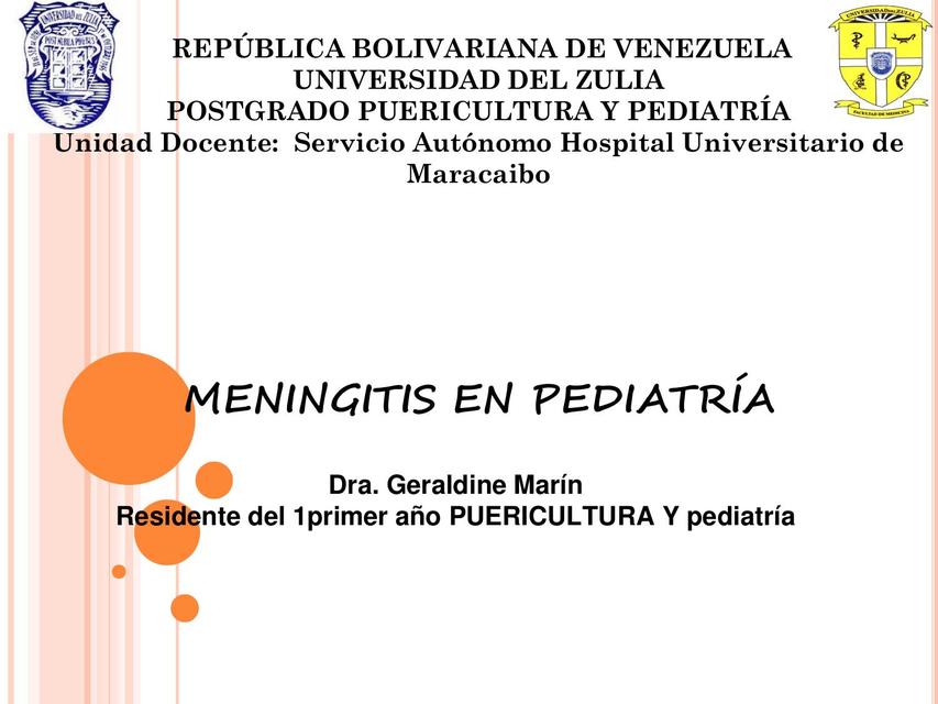 Meningitis en pediatría