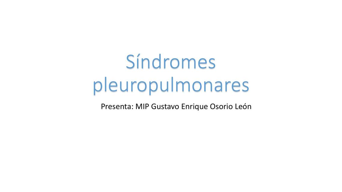 Síndromes pleuropulmonares 