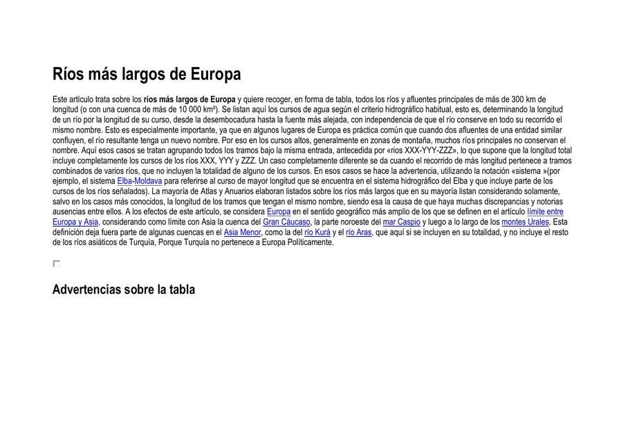 Ríos más largos de Europa