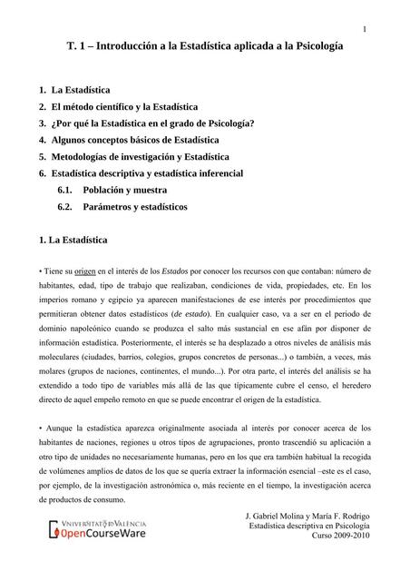 Introducción a la Estadística en Psicología