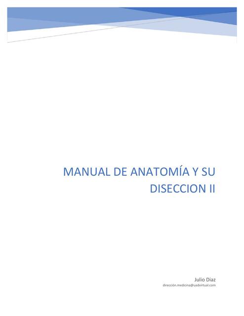 Manual  De  Anatomía Humana Y SU Disección 2 UAD M