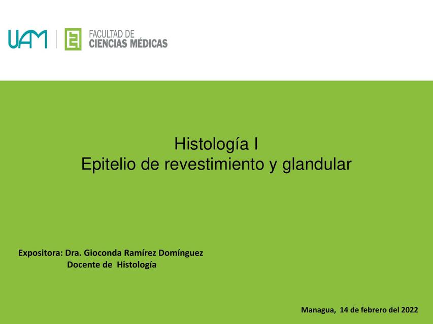 Histología. Epitelio de revestimiento y glandular