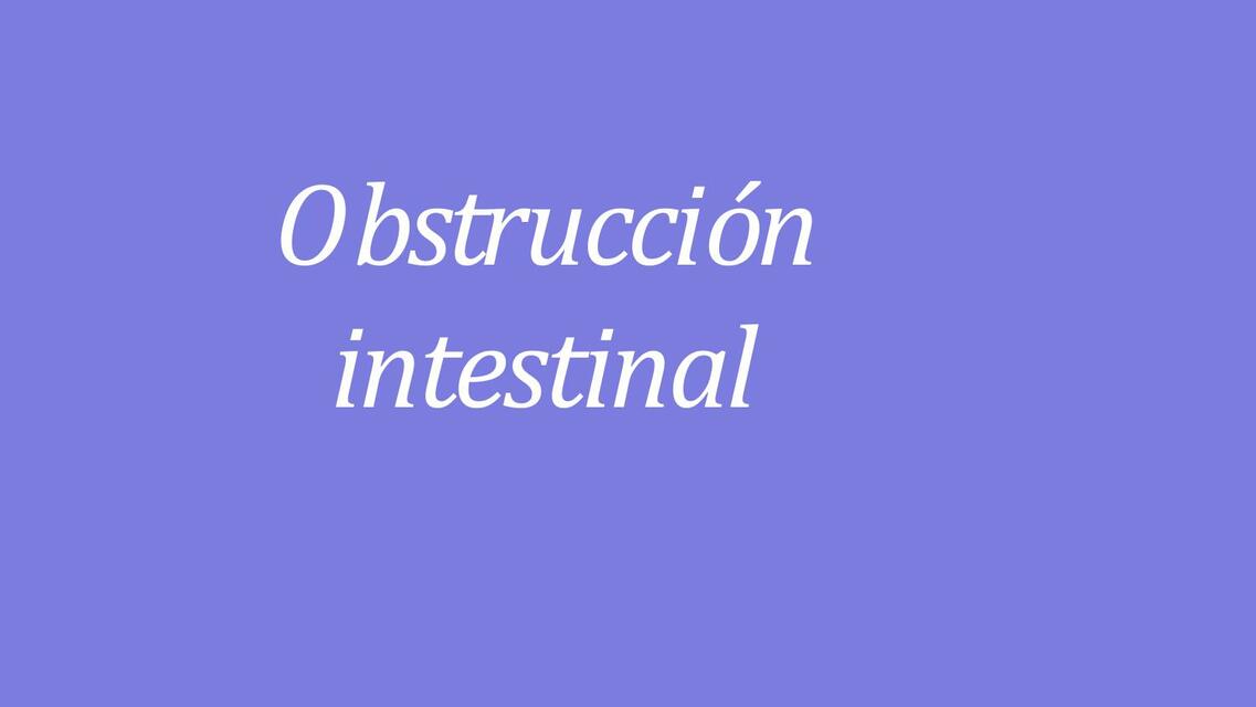 Obstrucción intestinal