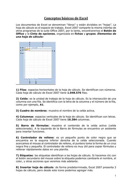 Manual y practicas de Microsoft Excel