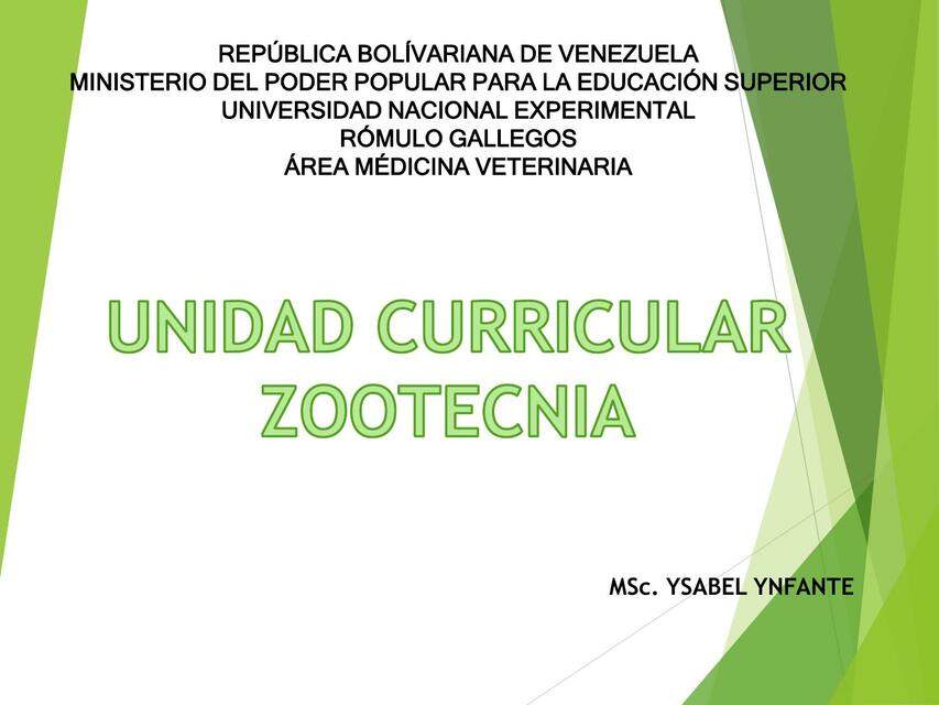 Introducción a la Zootecnia 