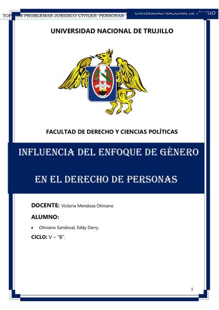 PROBLEMÁTICA: ENFOQUE DE GÉNERO EN EL PERÚ (TÓPICO JURÍDICO)