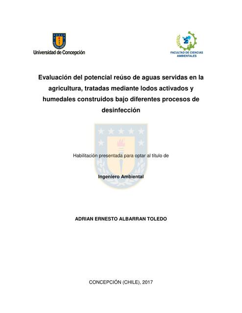 Evaluación del potencial reúso de aguas servidas en la agricultura, tratadas mediante lodos activados